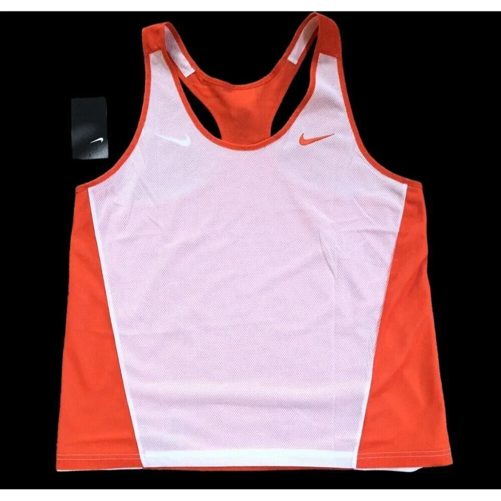 Nike Womens Reversible Pinnie Sleeveless Lacrosse Jersey Orange/White Large New